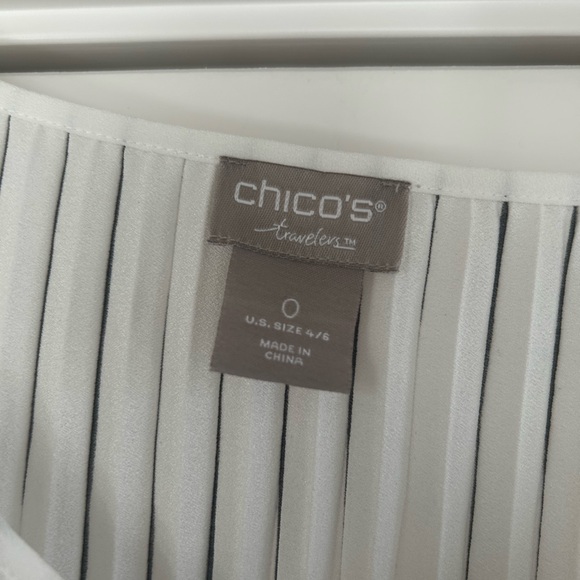 Chico's Black and White Pleated Midi Sundress - Picture 2 of 4